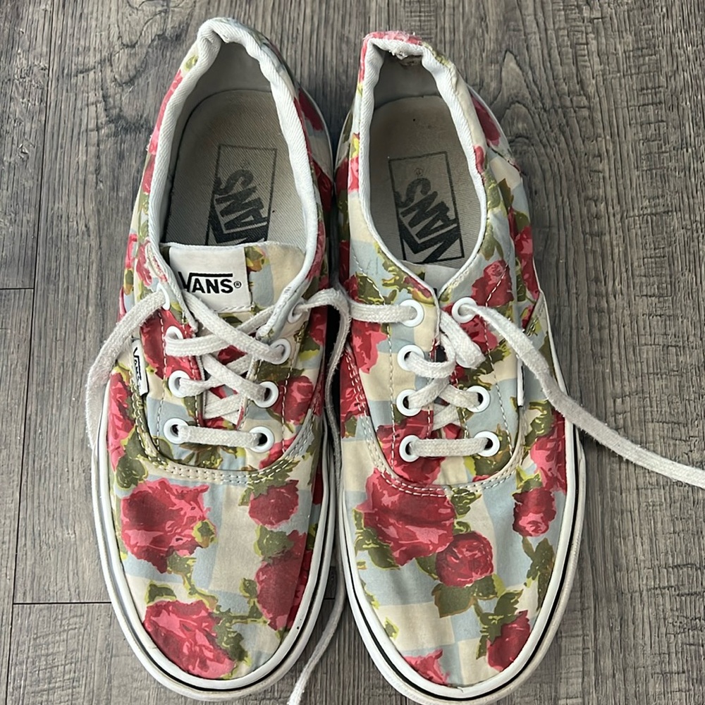 Women’s Vans,size 7,rose green blue white